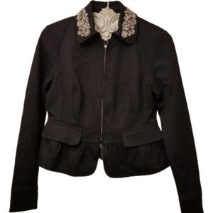 INC International Concepts Beaded Collar Jacket Size XS Holiday Dressy